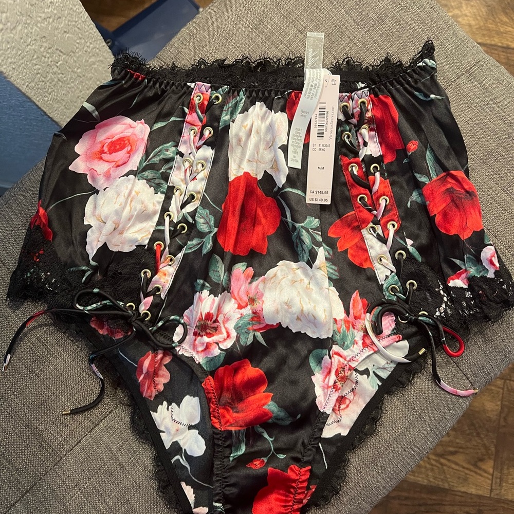 Atelier vs satin Lace-trim high-wist brief panty